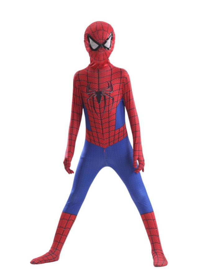 SPIDERMAN Spider-Man Peter Parker Stark Suit Cosplay Costume Full Bodysuit, Homecoming Superhero Outfit with Classic Red and Blue Design for Fans and Costume Parties 6to7 years 120cm - Image 3